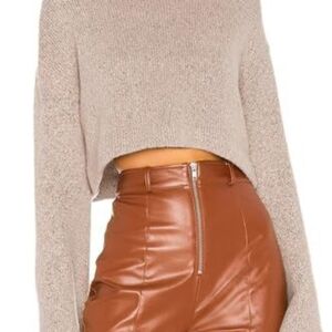 Women's Crop Sweater Turtleneck Long Sleeve Lightweight Soft Casual